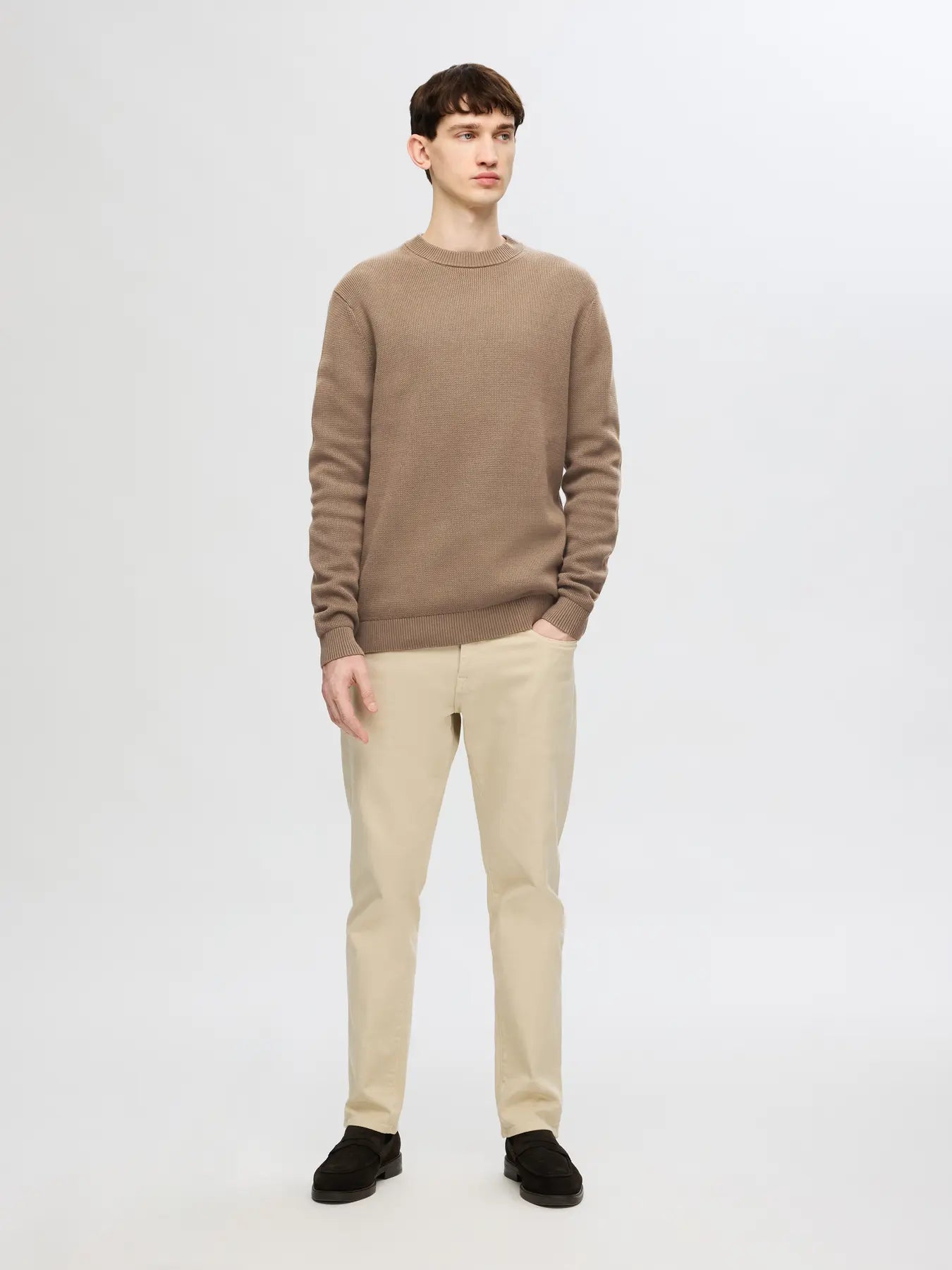 Selected Dane Knit Crew Neck - Brun