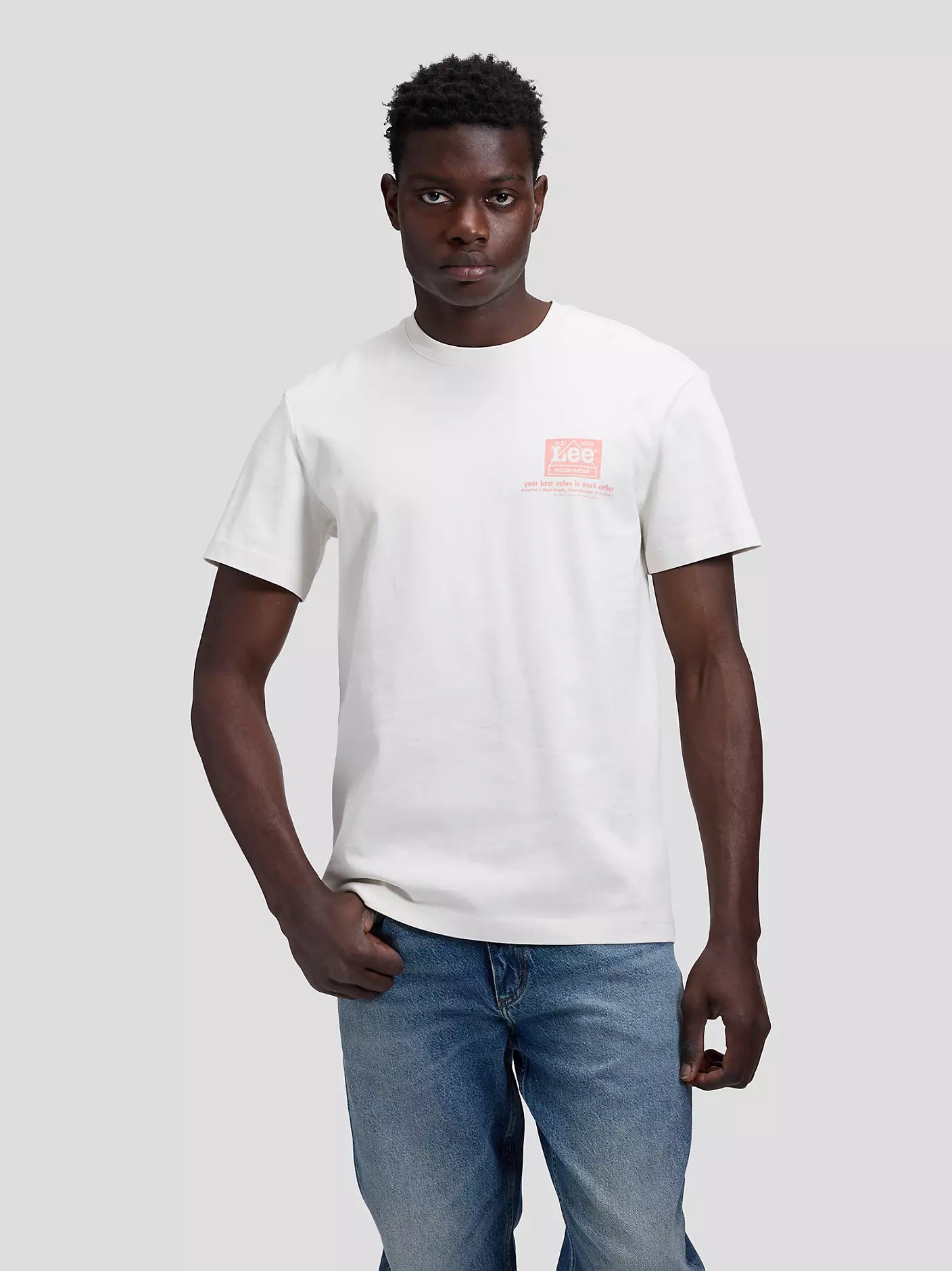 Lee Relaxed Print Tee - Vit