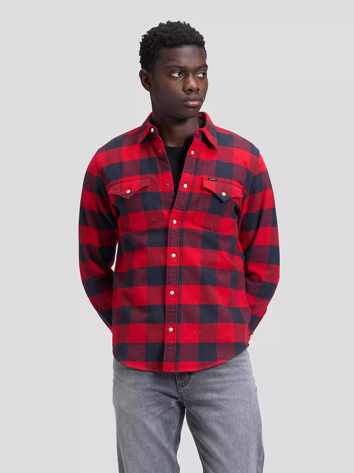 Lee Regular Western Skjorta - Röd