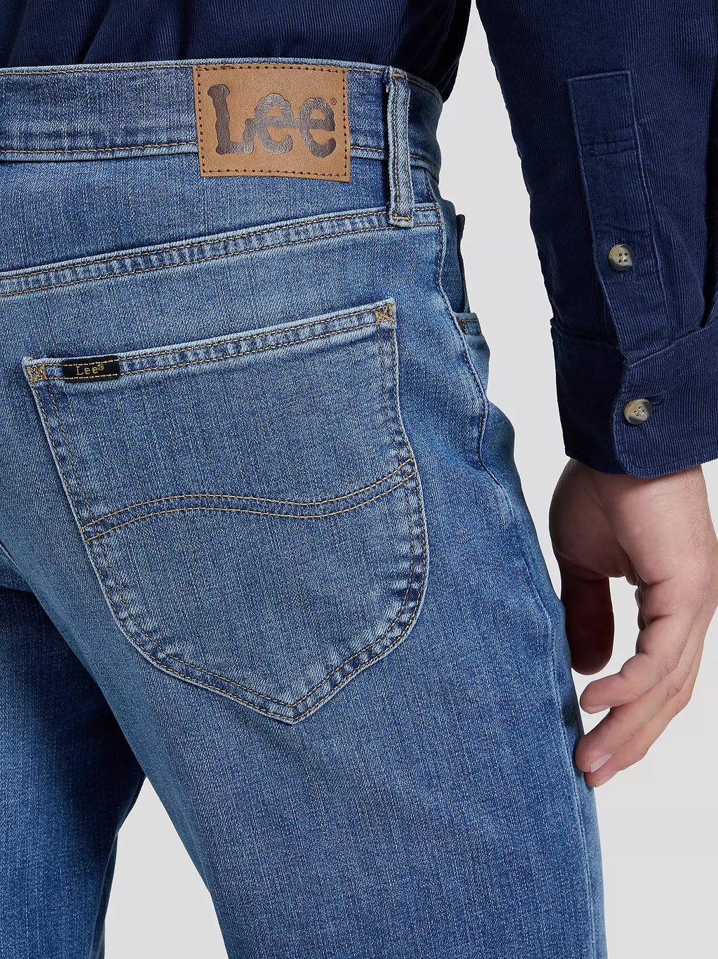Lee David Regular Tapered Jeans- Blå