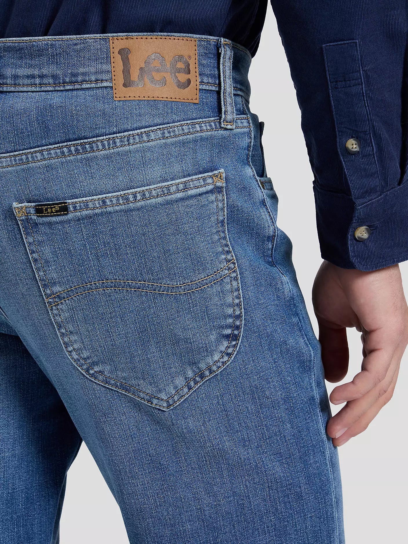 Lee David Regular Tapered Jeans- Blå