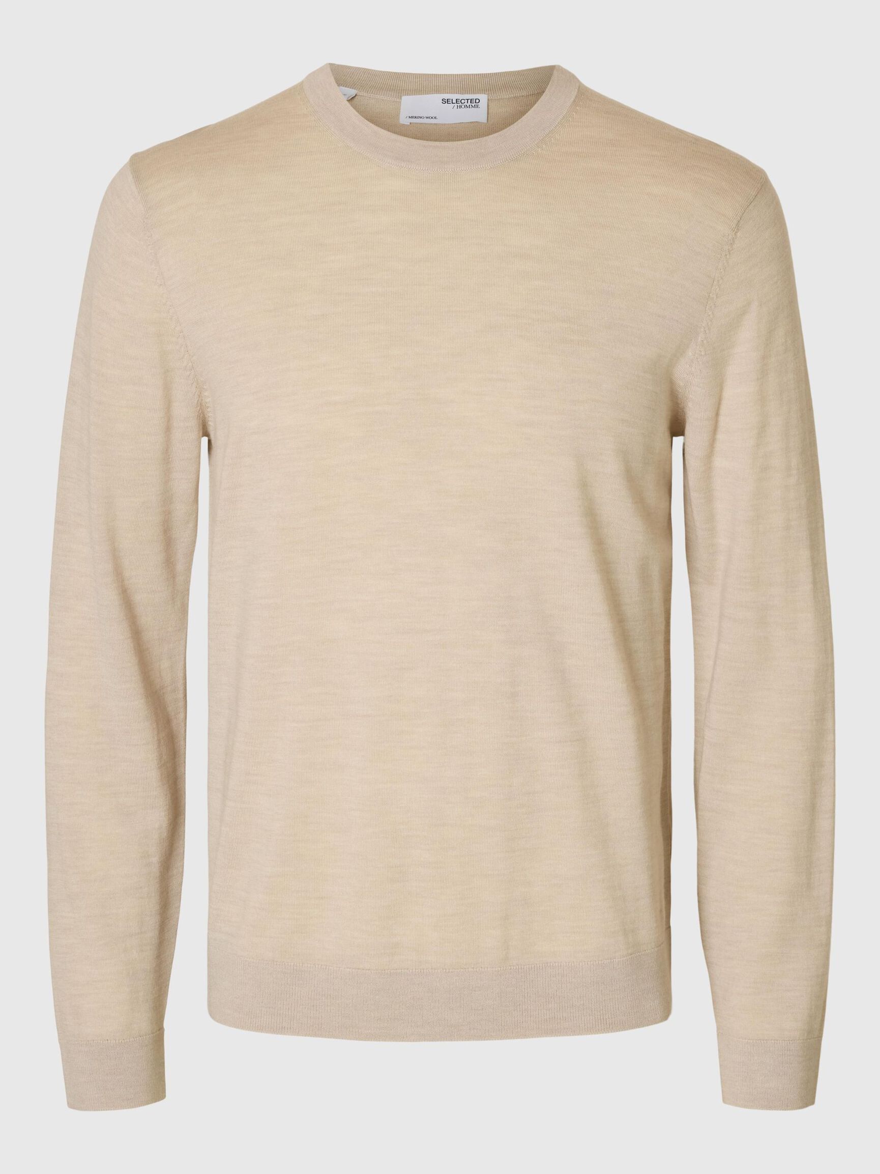 Selected Tray Merino Ulltröja - Beige