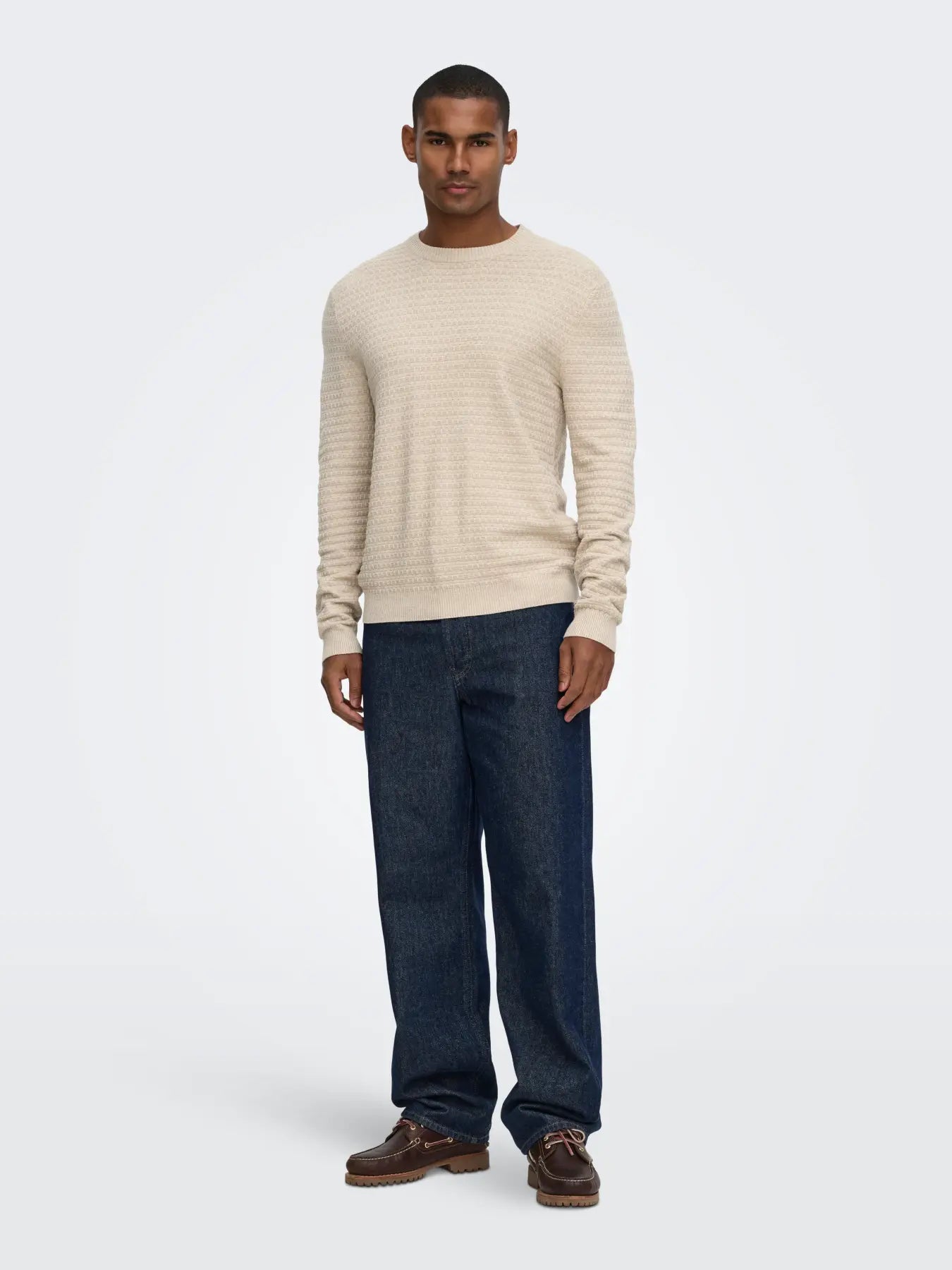 Only & Sons Loui Structure Tröja -  Beige