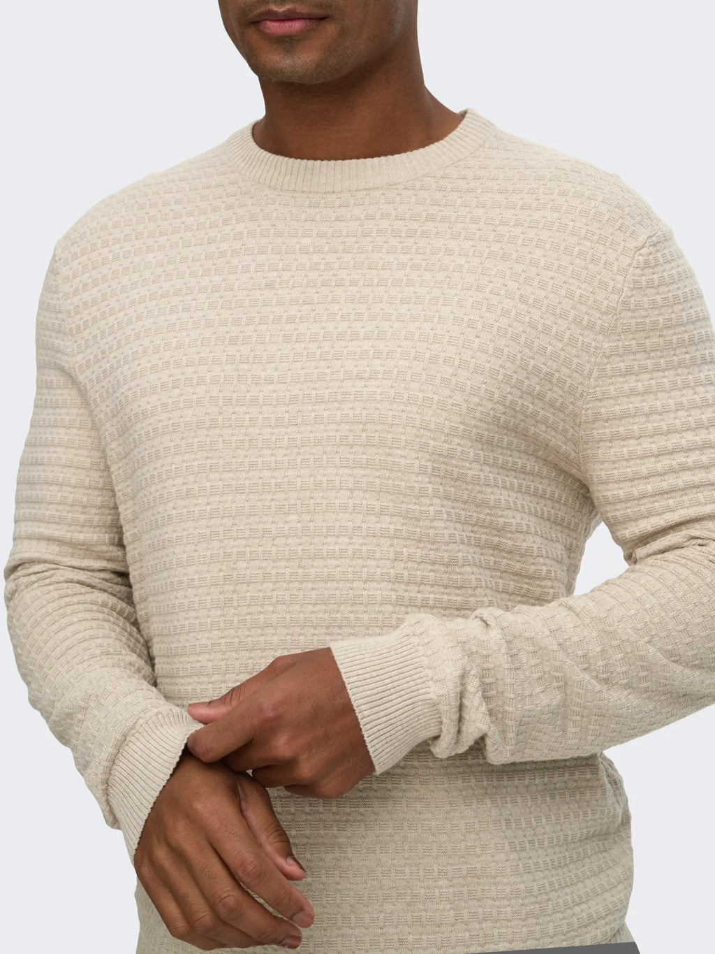 Only & Sons Loui Structure Tröja -  Beige