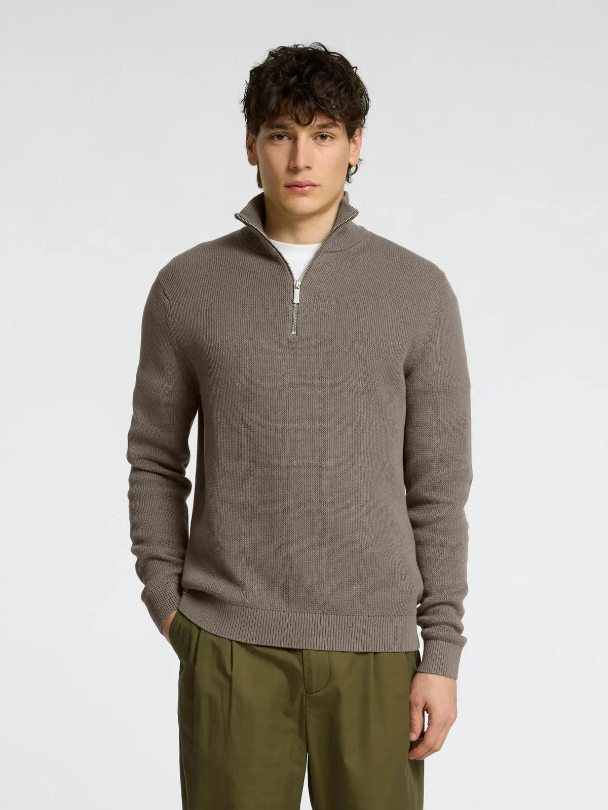 Selected Dane Knit Half Zip - Brun