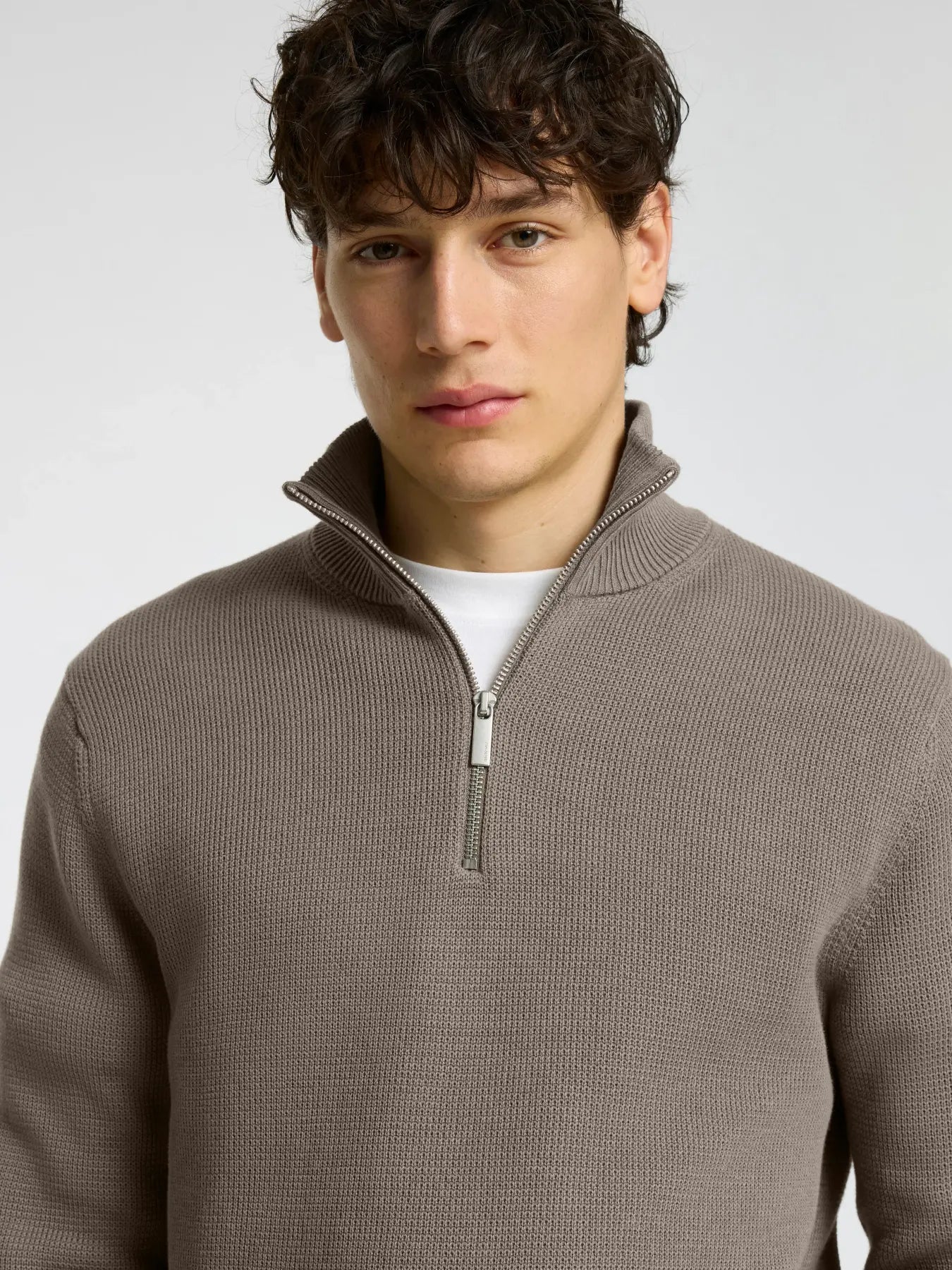 Selected Dane Knit Half Zip - Brun