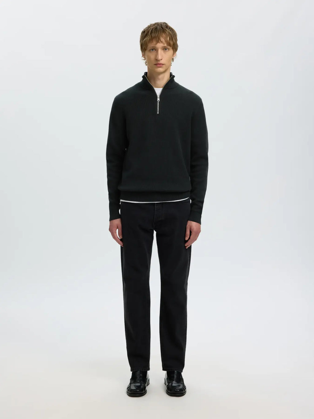 Selected Dane Half Zip - Svart