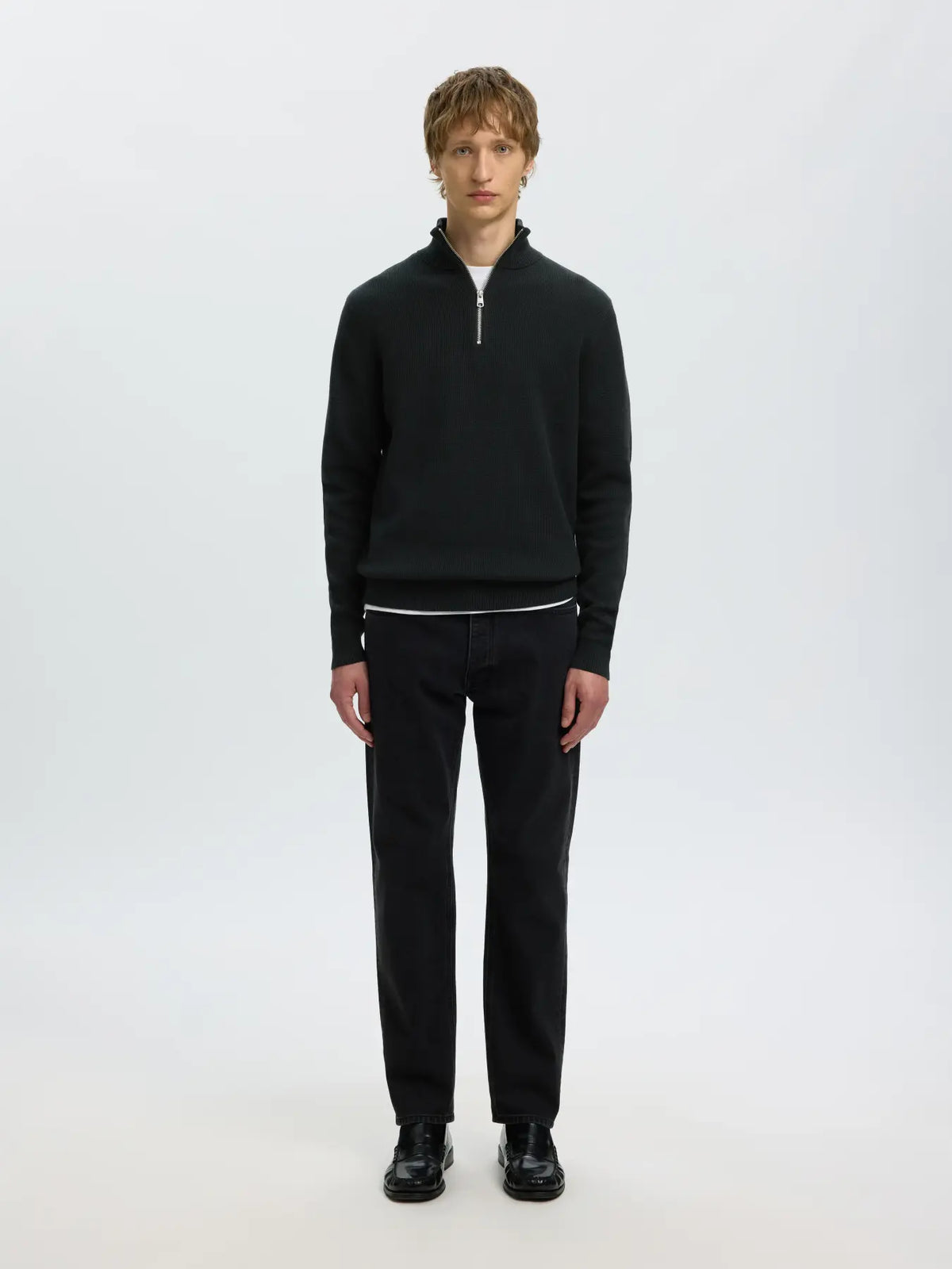 Selected Dane Half Zip - Svart