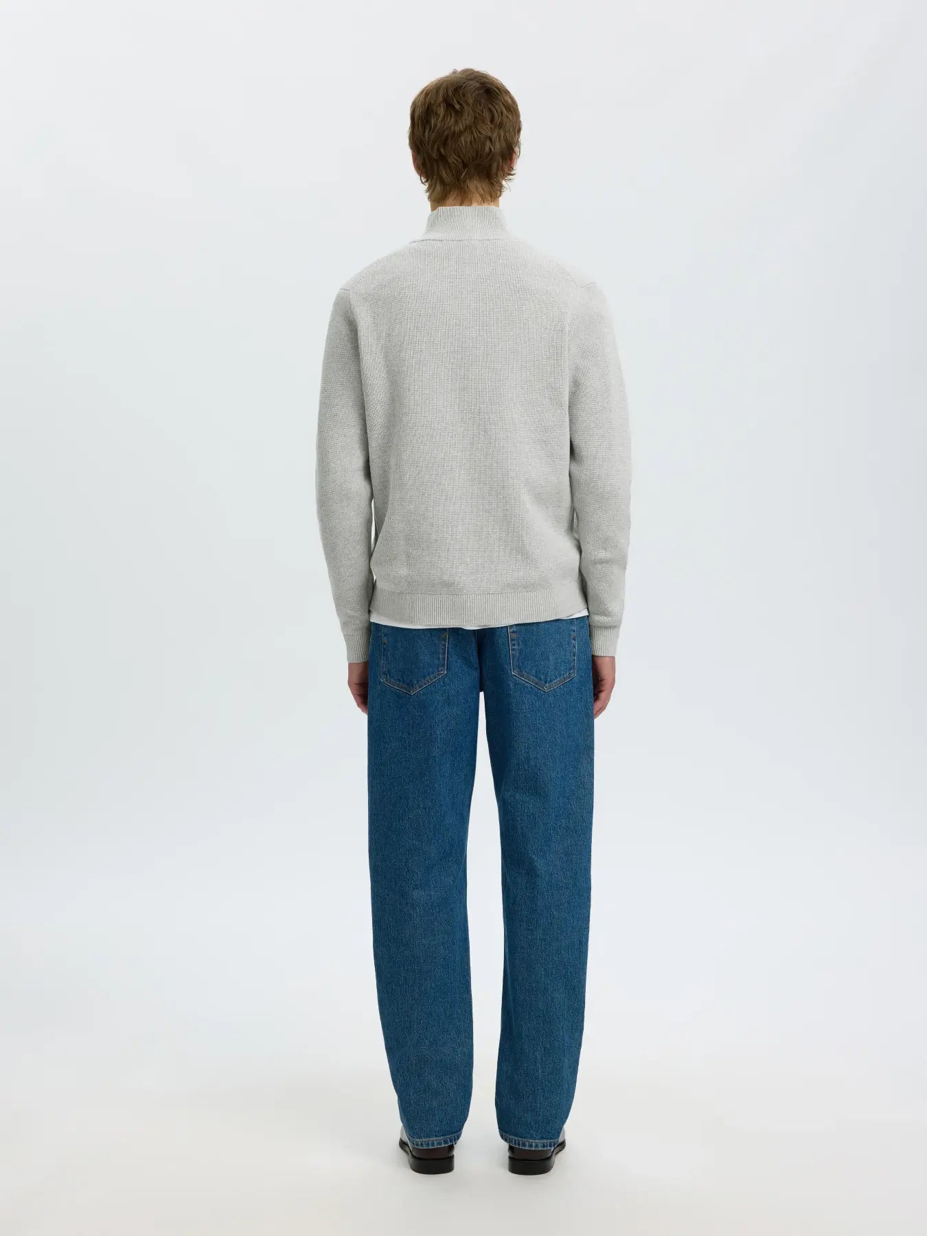 Selected Dane Half Zip - Ljusgrå