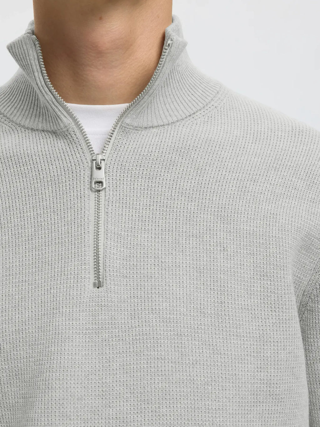 Selected Dane Half Zip - Ljusgrå