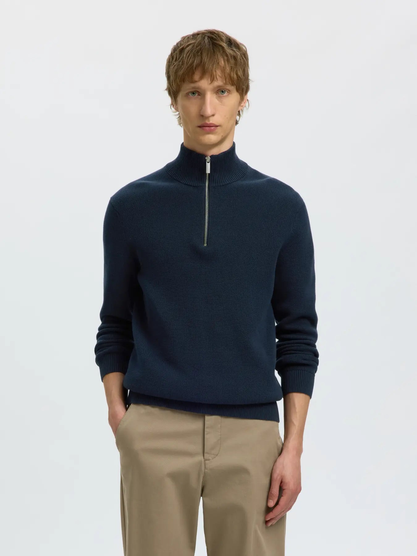 Selected Dane Half Zip - Mörkblå