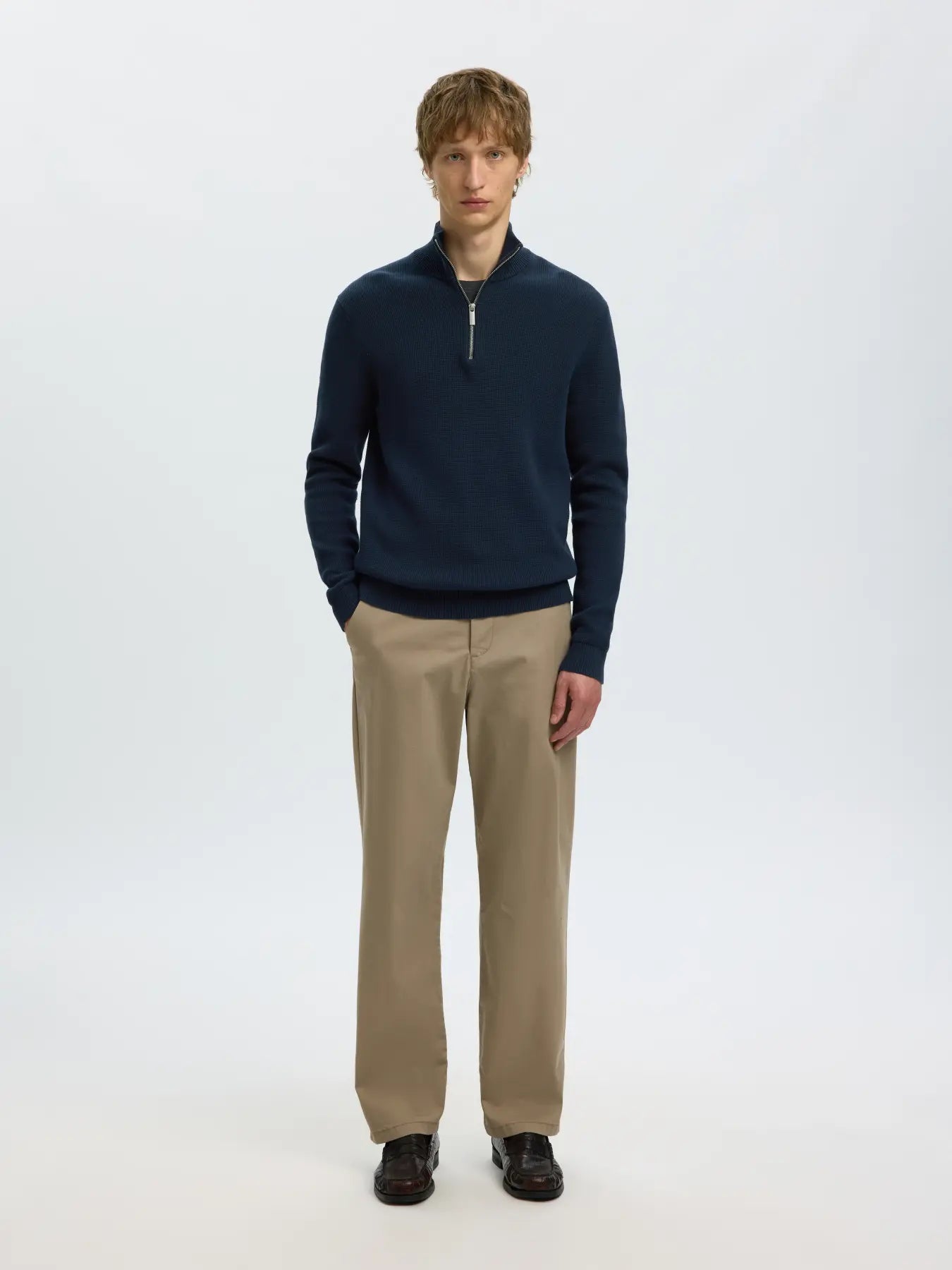 Selected Dane Half Zip - Mörkblå