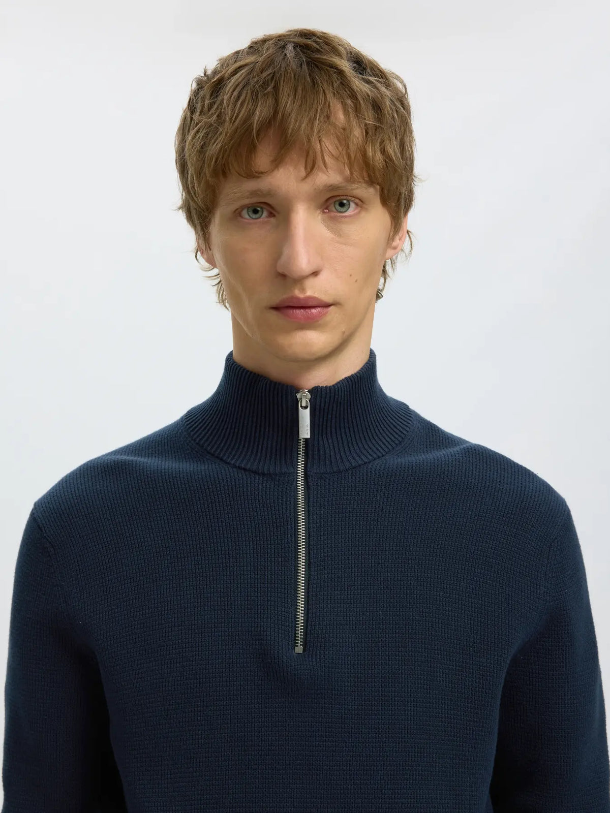 Selected Dane Half Zip - Mörkblå
