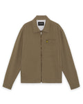 Lyle & Scott Enzyme Wash Zip Overshirt - Khaki Ash