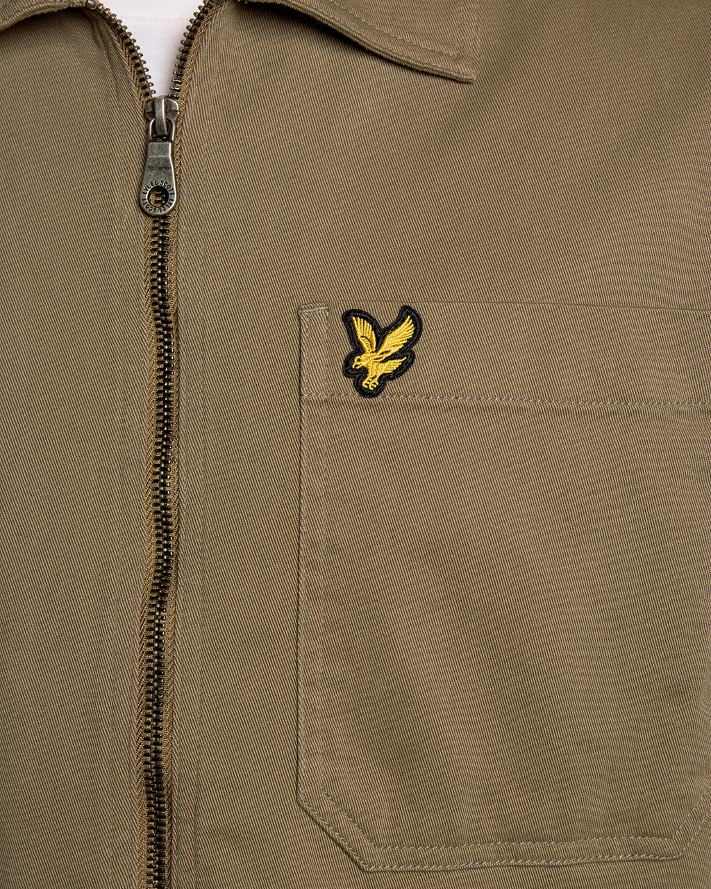 Lyle & Scott Enzyme Wash Zip Overshirt - Khaki Ash