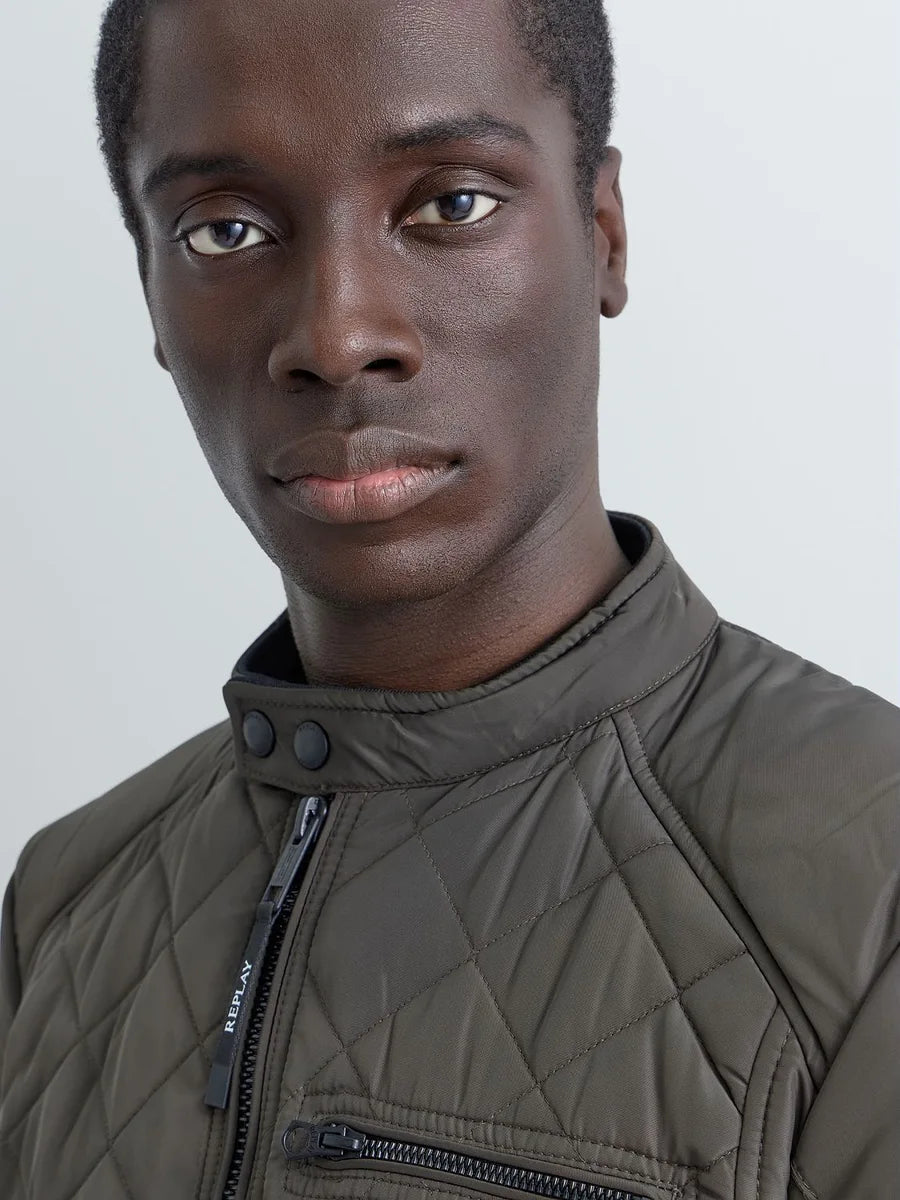 REPLAY Quilted Jacket - Mörkgrön