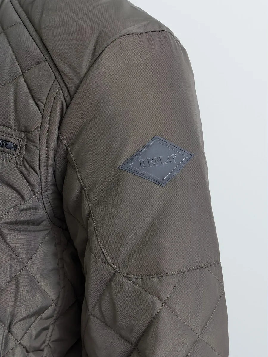 REPLAY Quilted Jacket - Mörkgrön