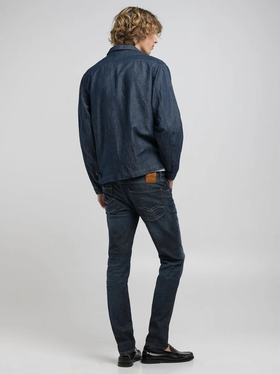 REPLAY Anbass Slim Hyperflex - Mörkblå