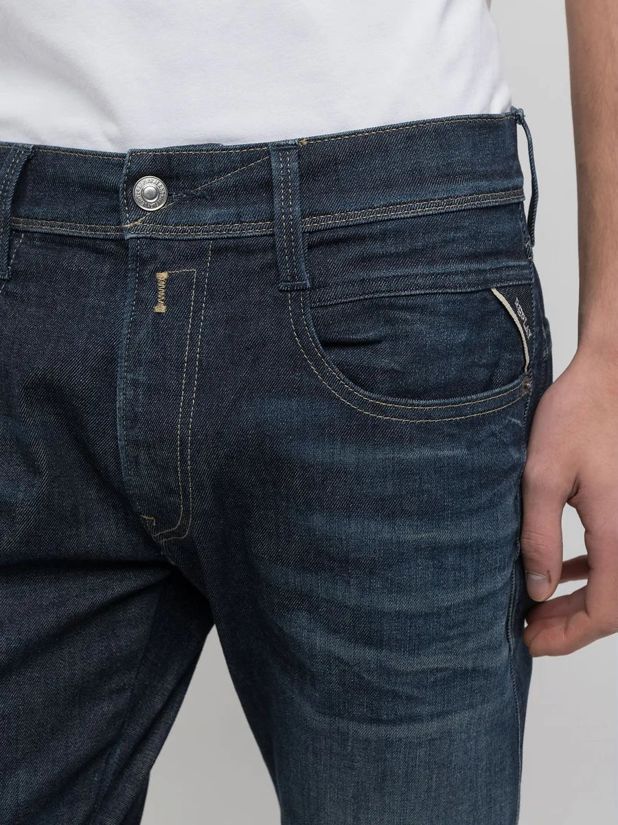 REPLAY Anbass Slim Hyperflex - Mörkblå