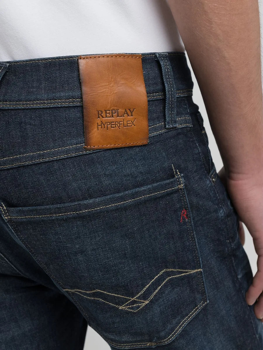 REPLAY Anbass Slim Hyperflex - Mörkblå