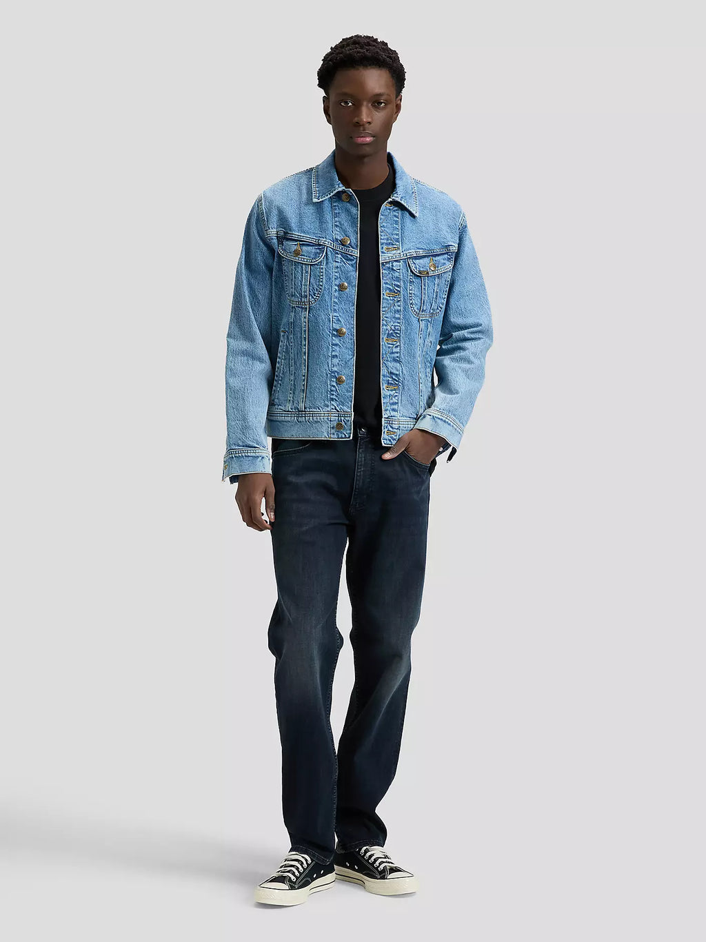 Lee West Straight Fit Jeans - Blåsvart