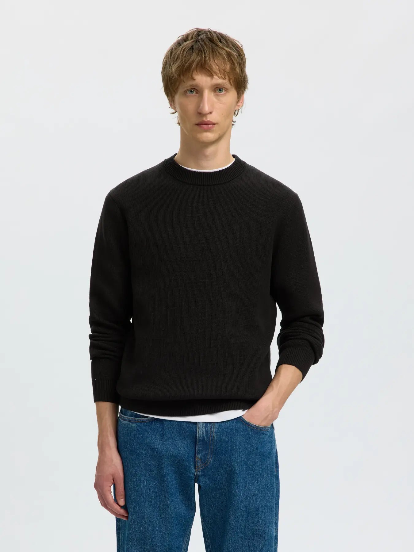 Selected Dane Knit Crew Neck - Black