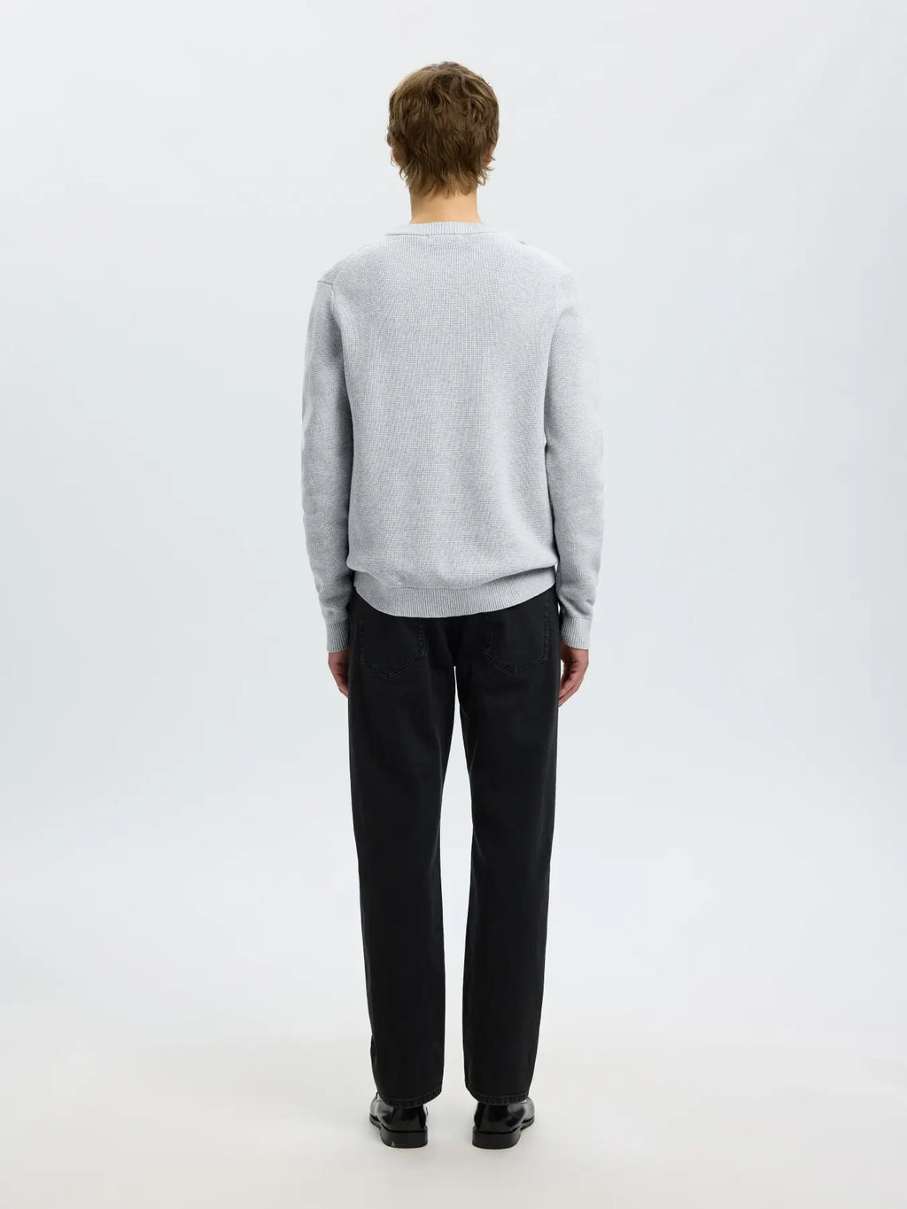 Selected Dane Knit Crew Neck - Ljusgrå