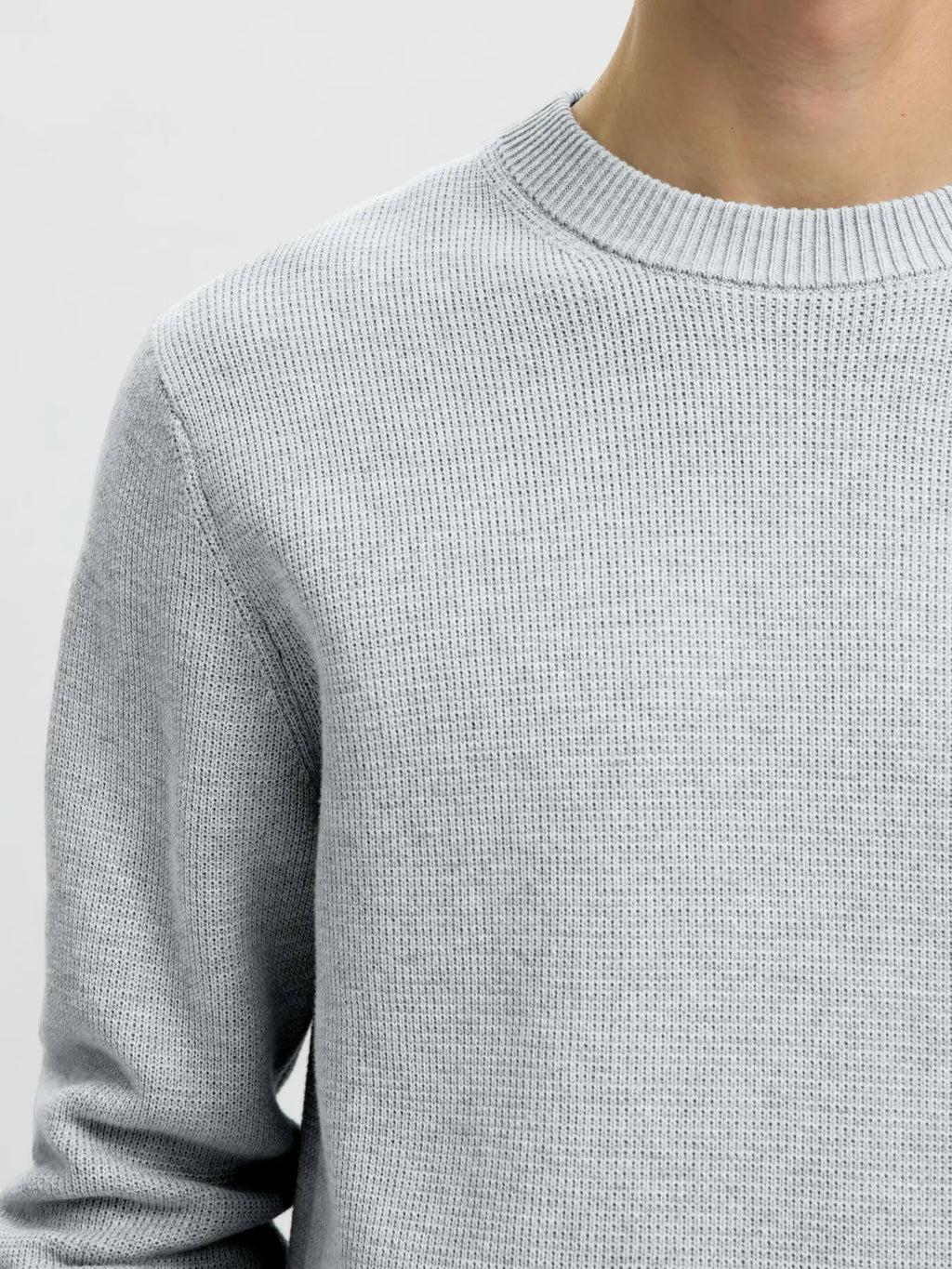 Selected Dane Knit Crew Neck - Ljusgrå