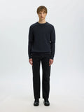 Selected Dane Knit Crew Neck - Mörkblå