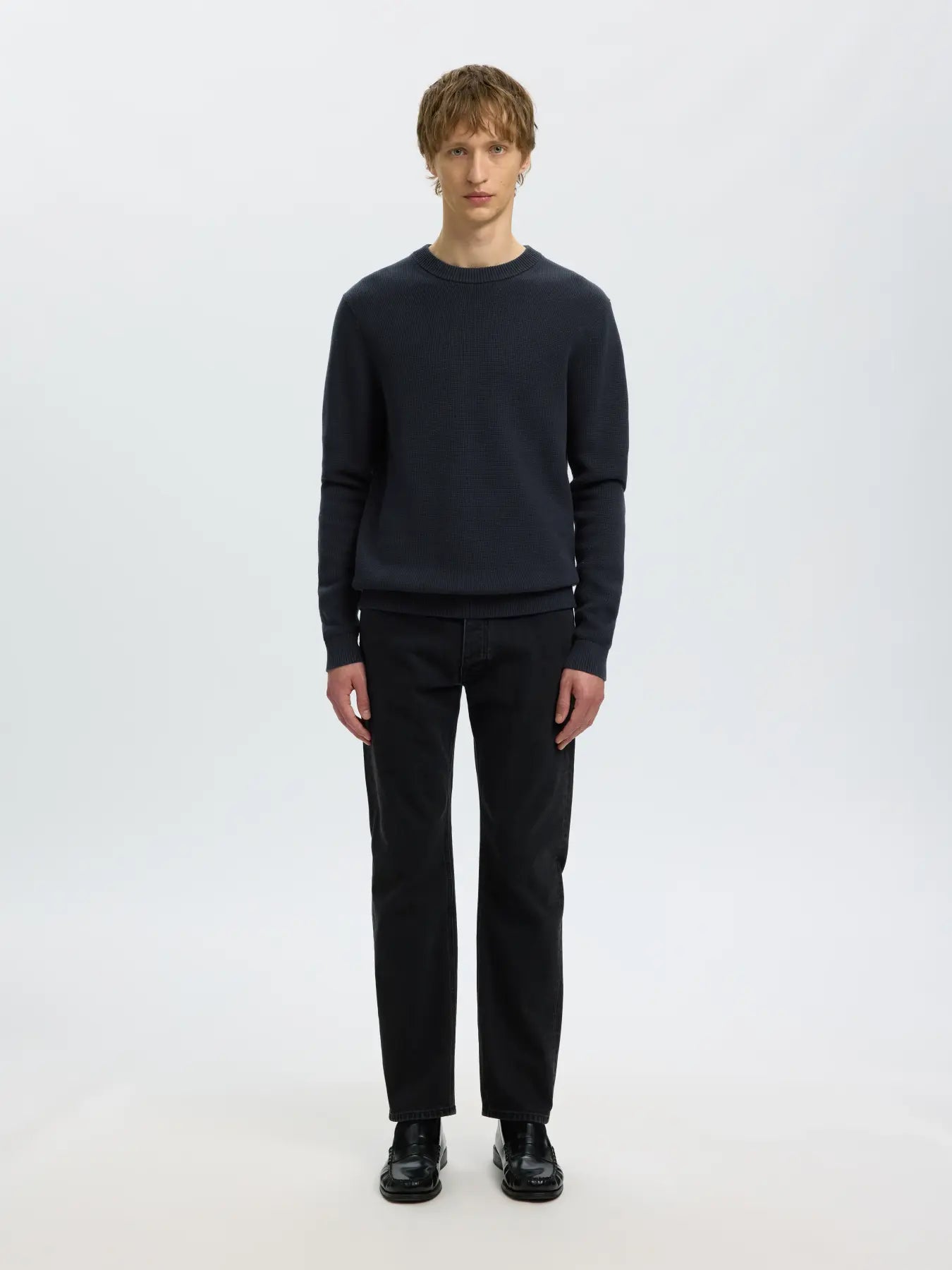 Selected Dane Knit Crew Neck - Mörkblå