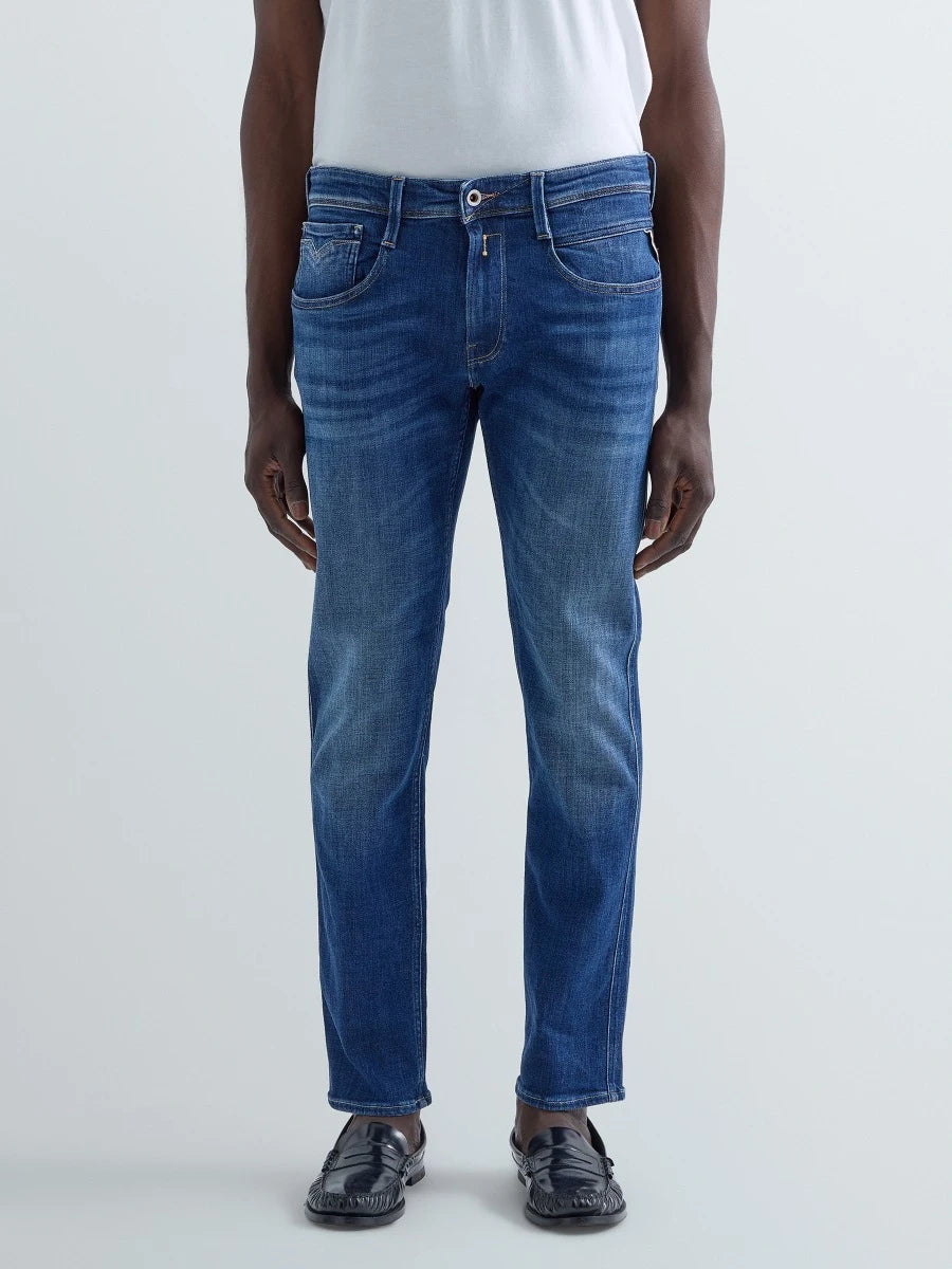 REPLAY Anbass Slim Aged 05 - Mörkblå
