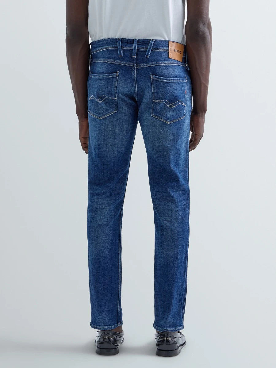 REPLAY Anbass Slim Aged 05 - Mörkblå