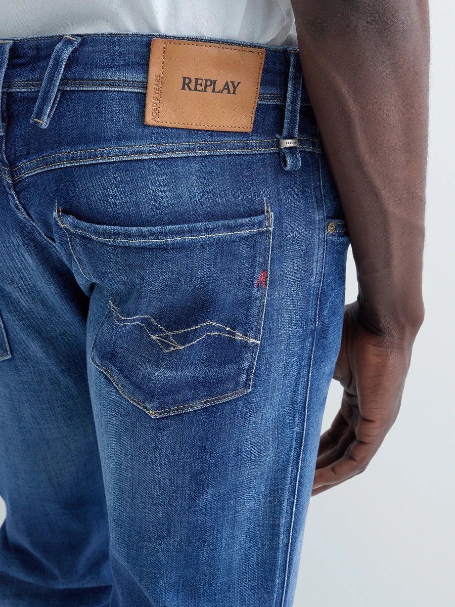REPLAY Anbass Slim Aged 05 - Mörkblå