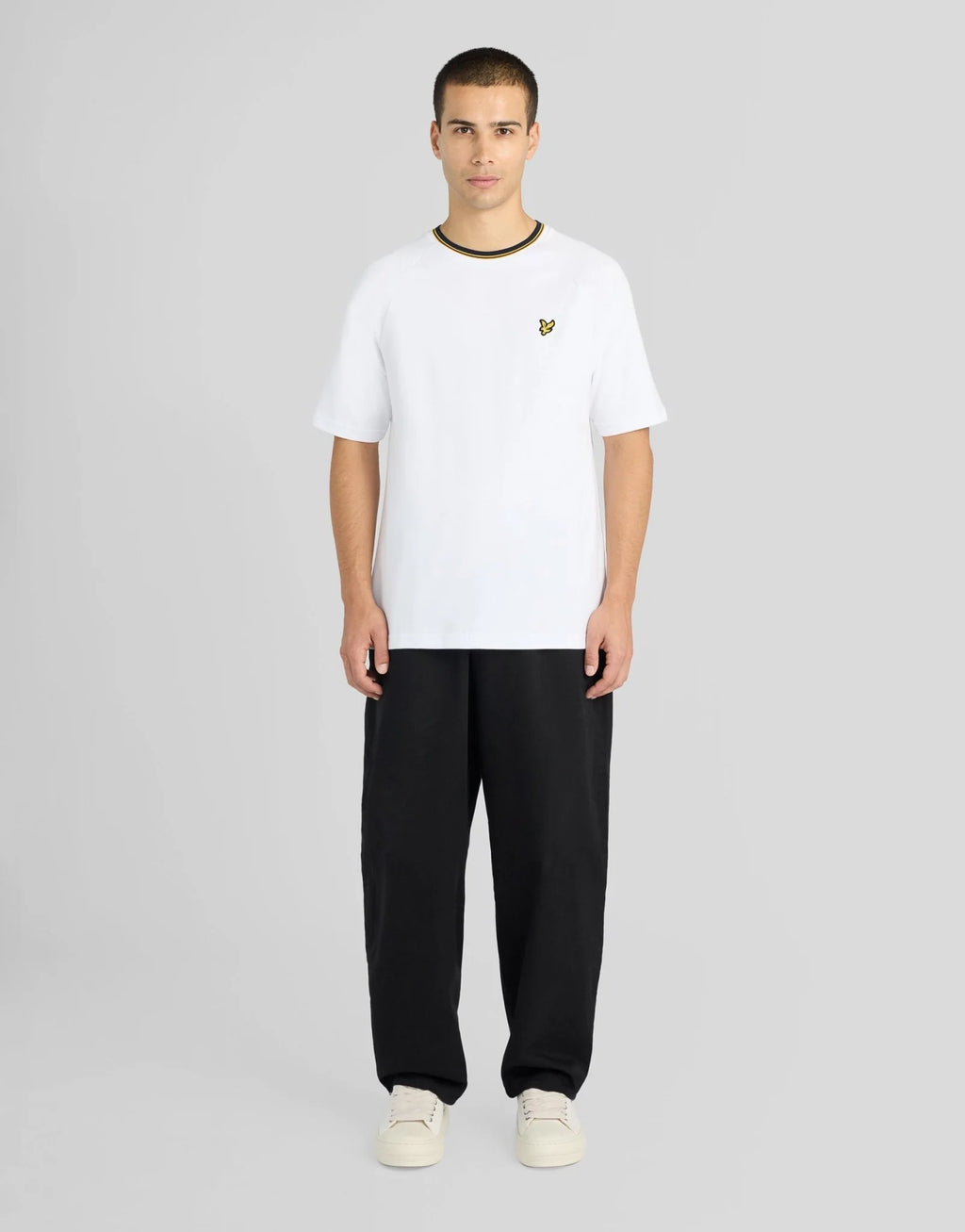 Lyle & Scott Kontrastkrage T-shirt - Vit