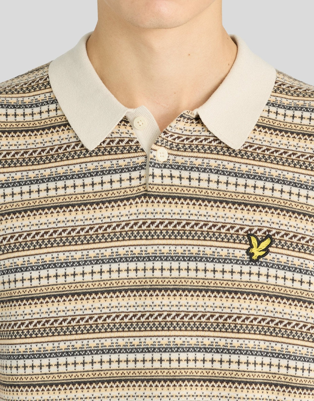 Lyle & Scott Stickad Piké - Vit