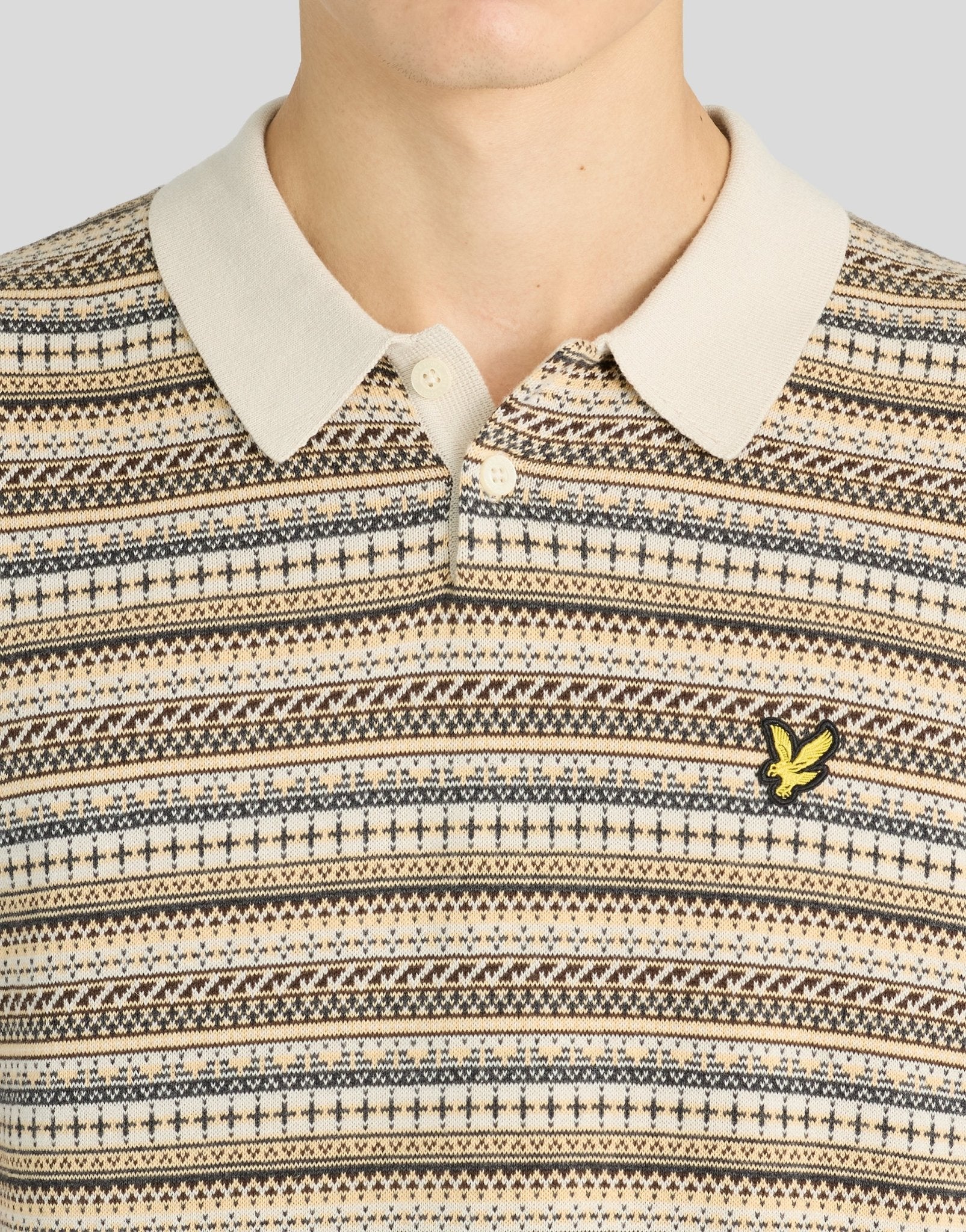 Lyle & Scott Stickad Piké - Vit