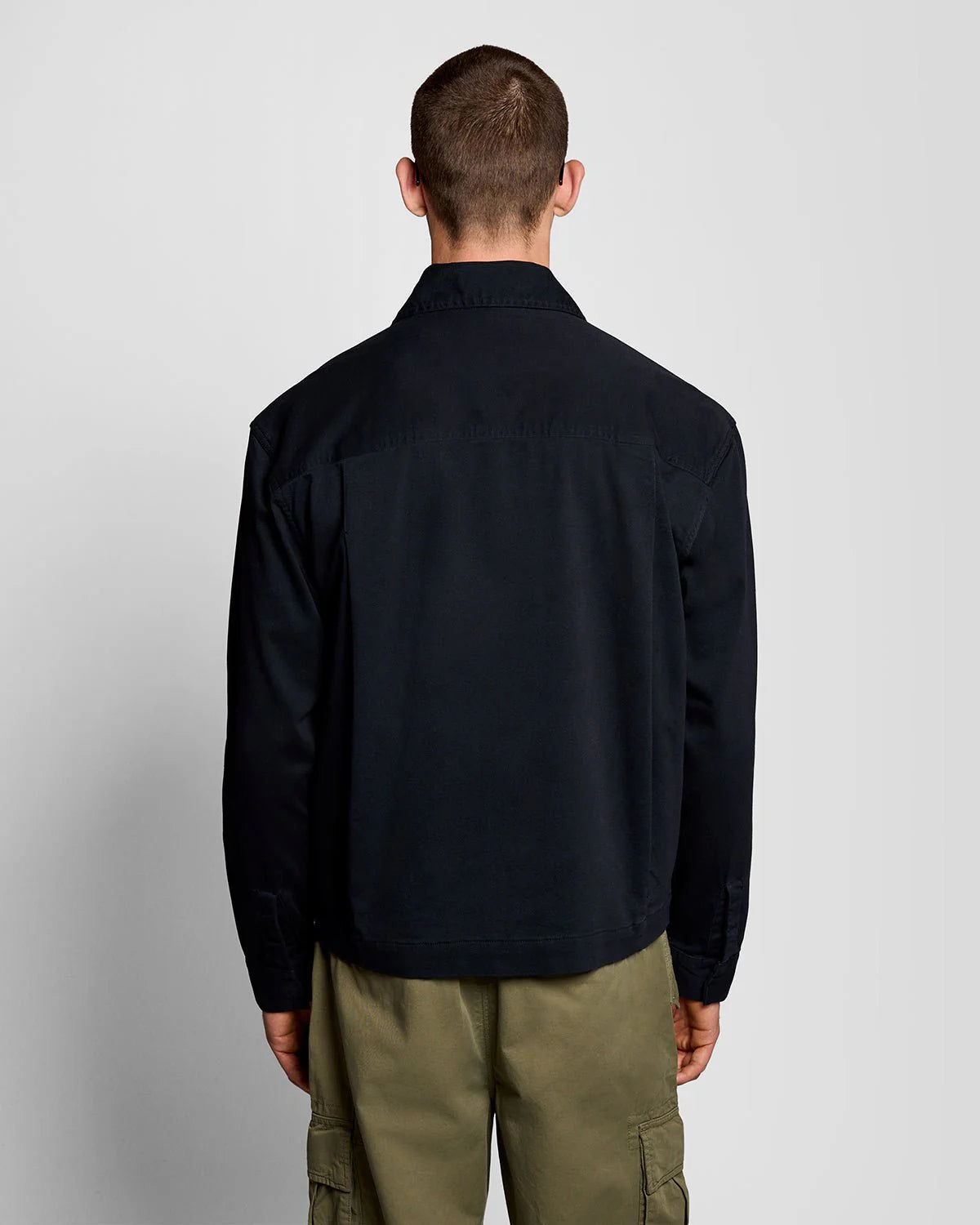 Lyle & Scott Enzyme Wash Zip Overshirt - Dark Navy