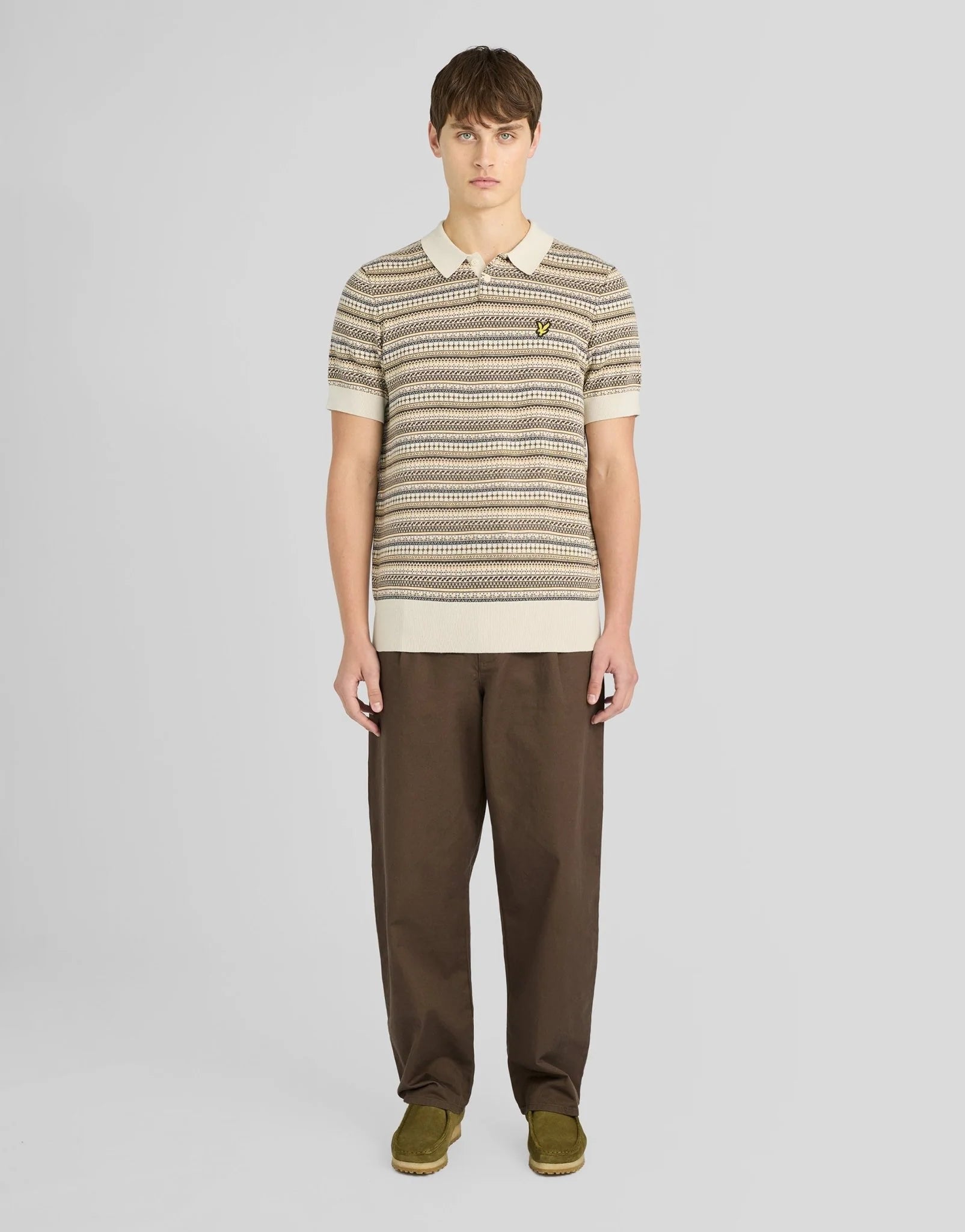 Lyle & Scott Stickad Piké - Vit