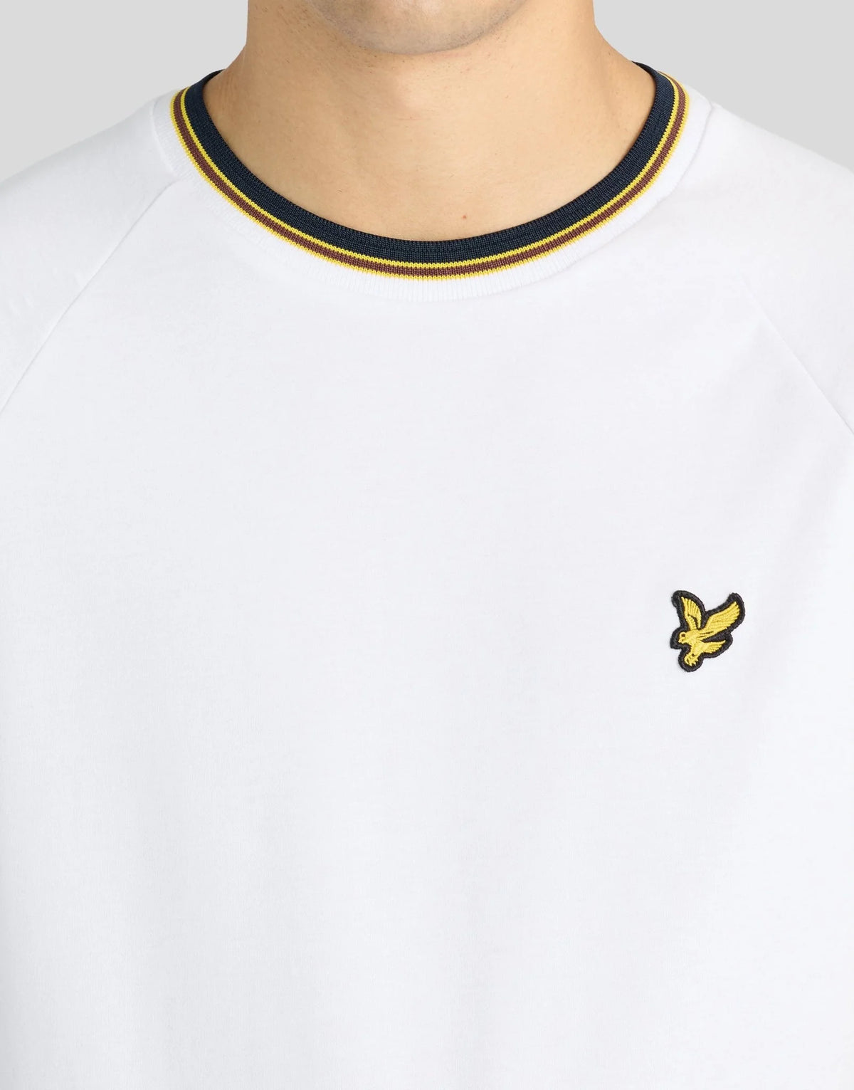 Lyle & Scott Kontrastkrage T-shirt - Vit
