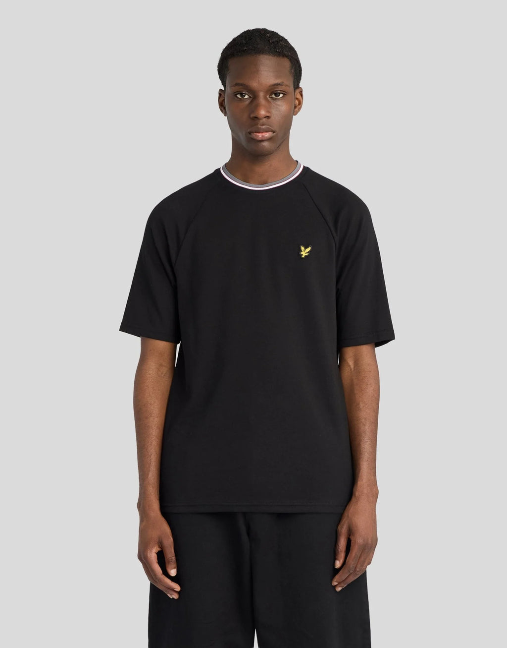 Lyle & Scott Kontrastkrage T-shirt - Svart