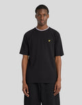 Lyle & Scott Kontrastkrage T-shirt - Svart
