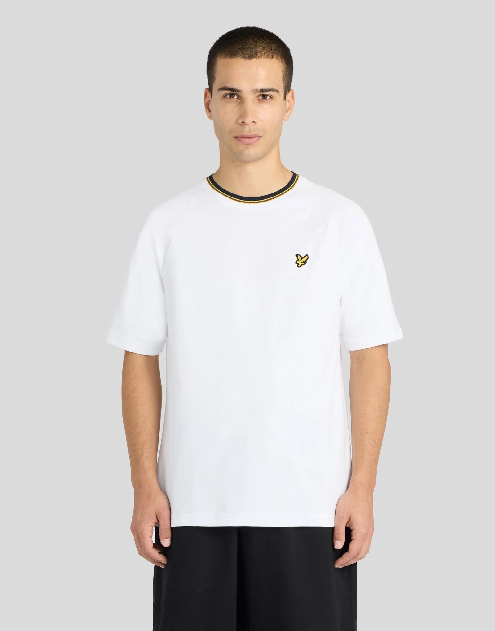 Lyle & Scott Kontrastkrage T-shirt - Vit