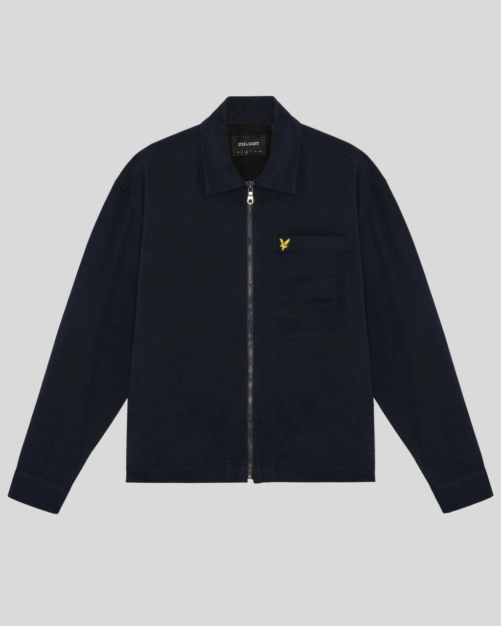 Lyle & Scott Enzyme Wash Zip Overshirt - Dark Navy