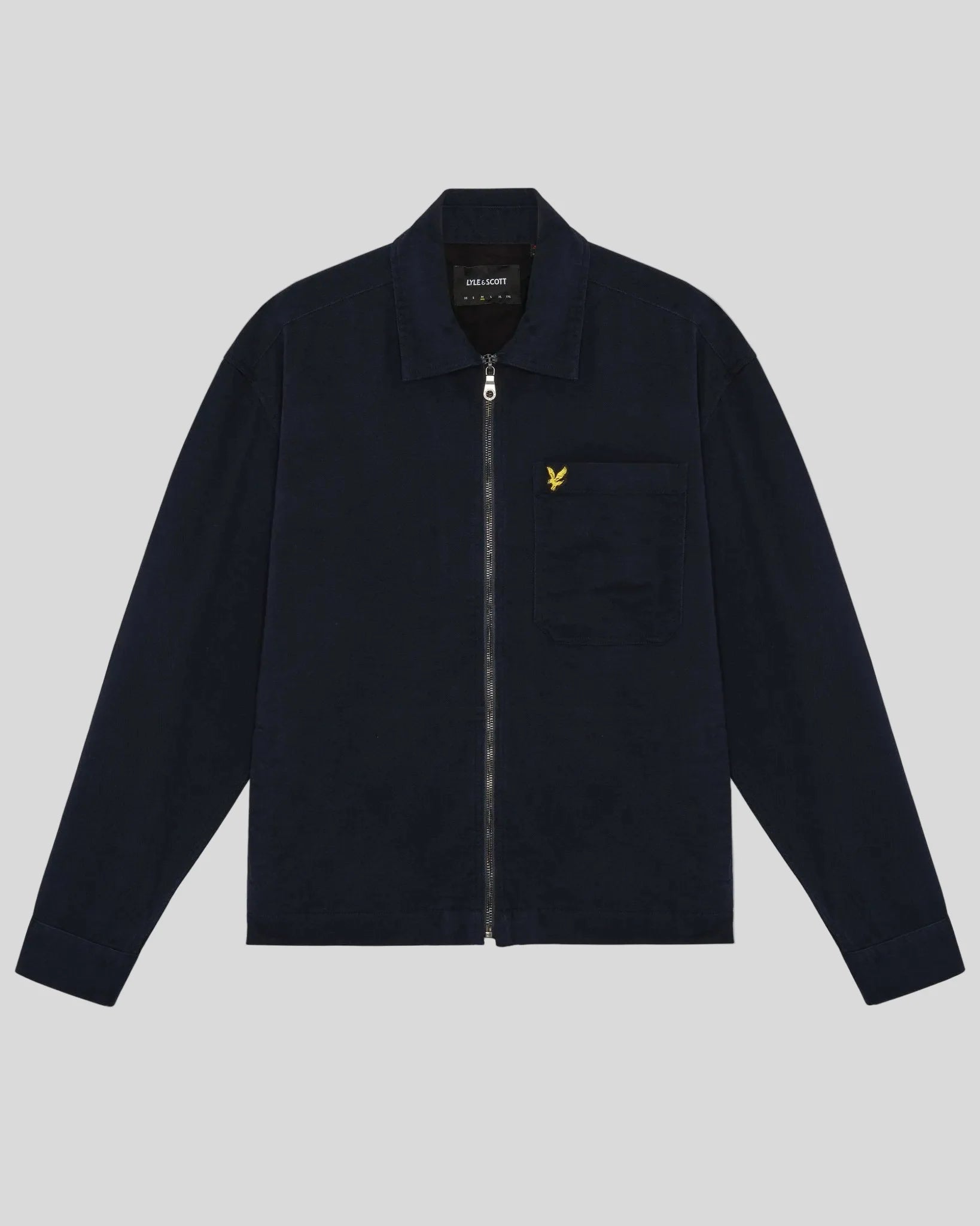 Lyle & Scott Enzyme Wash Zip Overshirt - Dark Navy