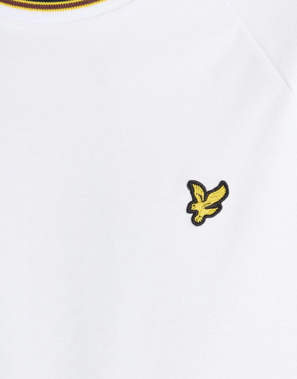Lyle & Scott Kontrastkrage T-shirt - Vit