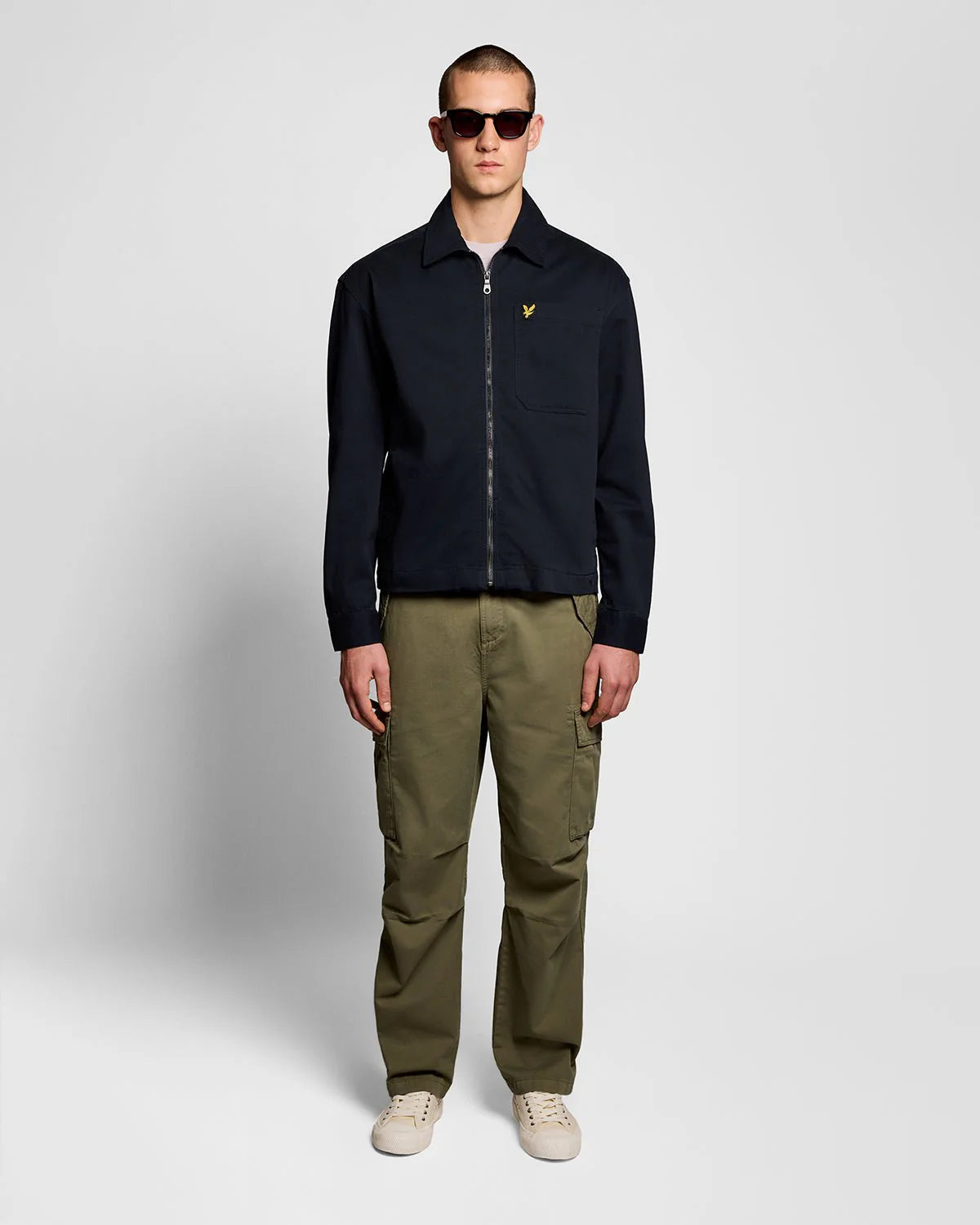 Lyle & Scott Enzyme Wash Zip Overshirt - Dark Navy