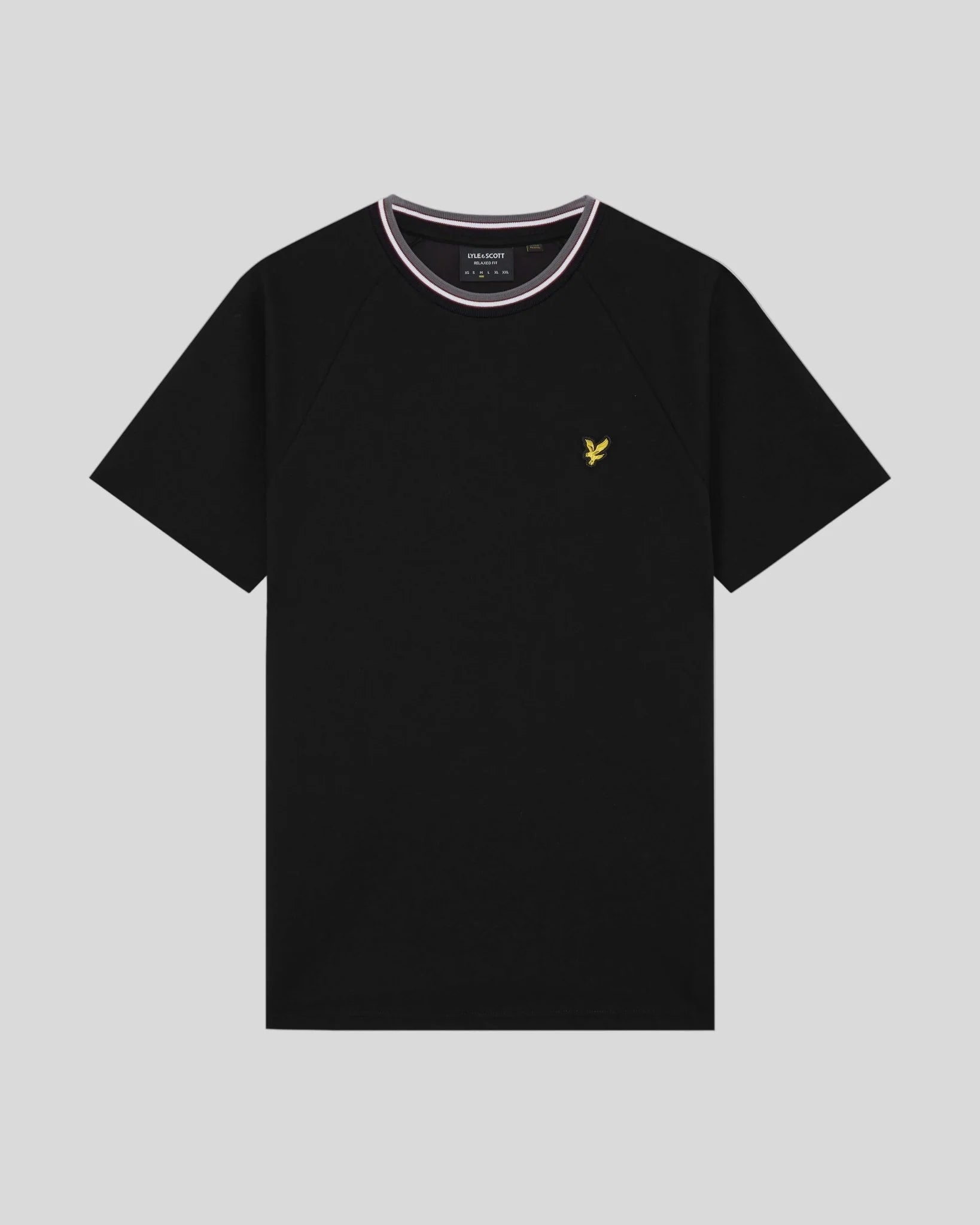 Lyle & Scott Kontrastkrage T-shirt - Svart