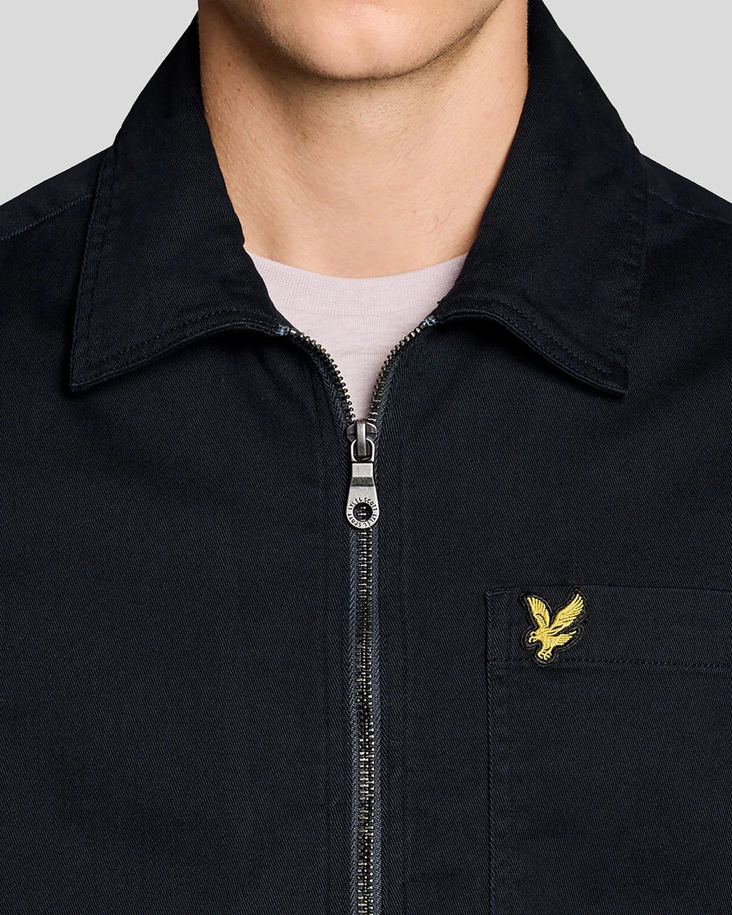 Lyle & Scott Enzyme Wash Zip Overshirt - Dark Navy
