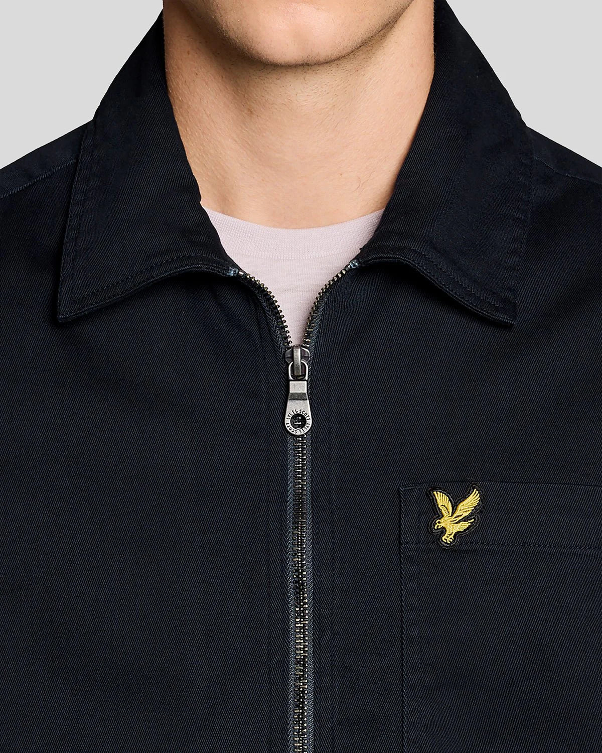 Lyle & Scott Enzyme Wash Zip Overshirt - Dark Navy
