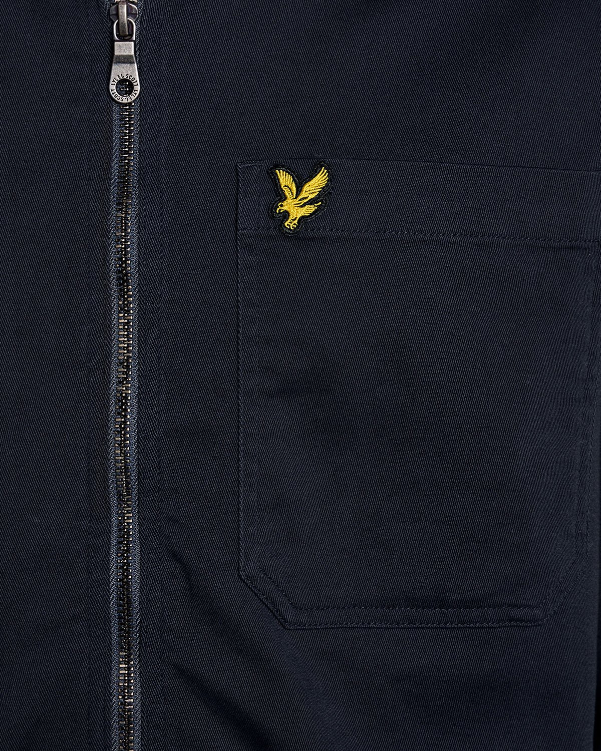 Lyle & Scott Enzyme Wash Zip Overshirt - Dark Navy
